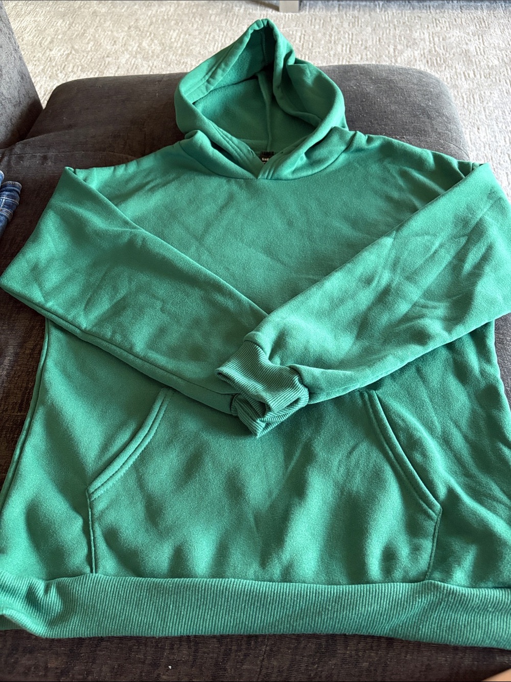 SHEIN Green Pullover Hoodie